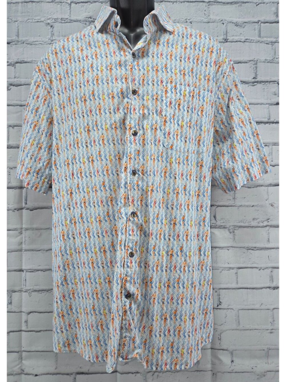 Johnnie-O Mens Top Shelf Short Sleeve Shirt XL Swim Print